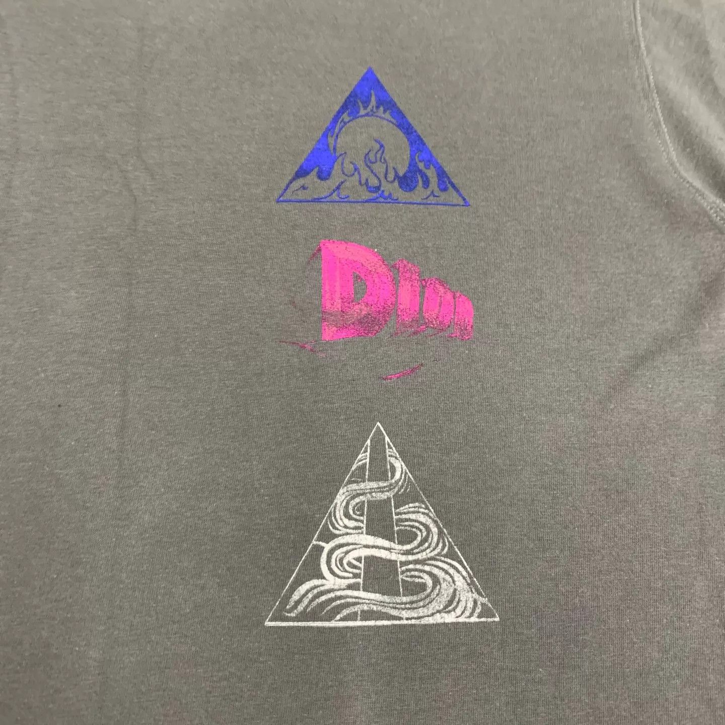Dior Dior Gray Space Doodle Tee L 98N Washed Distressed Size US L / EU 52-54 / 3 - 6 Thumbnail