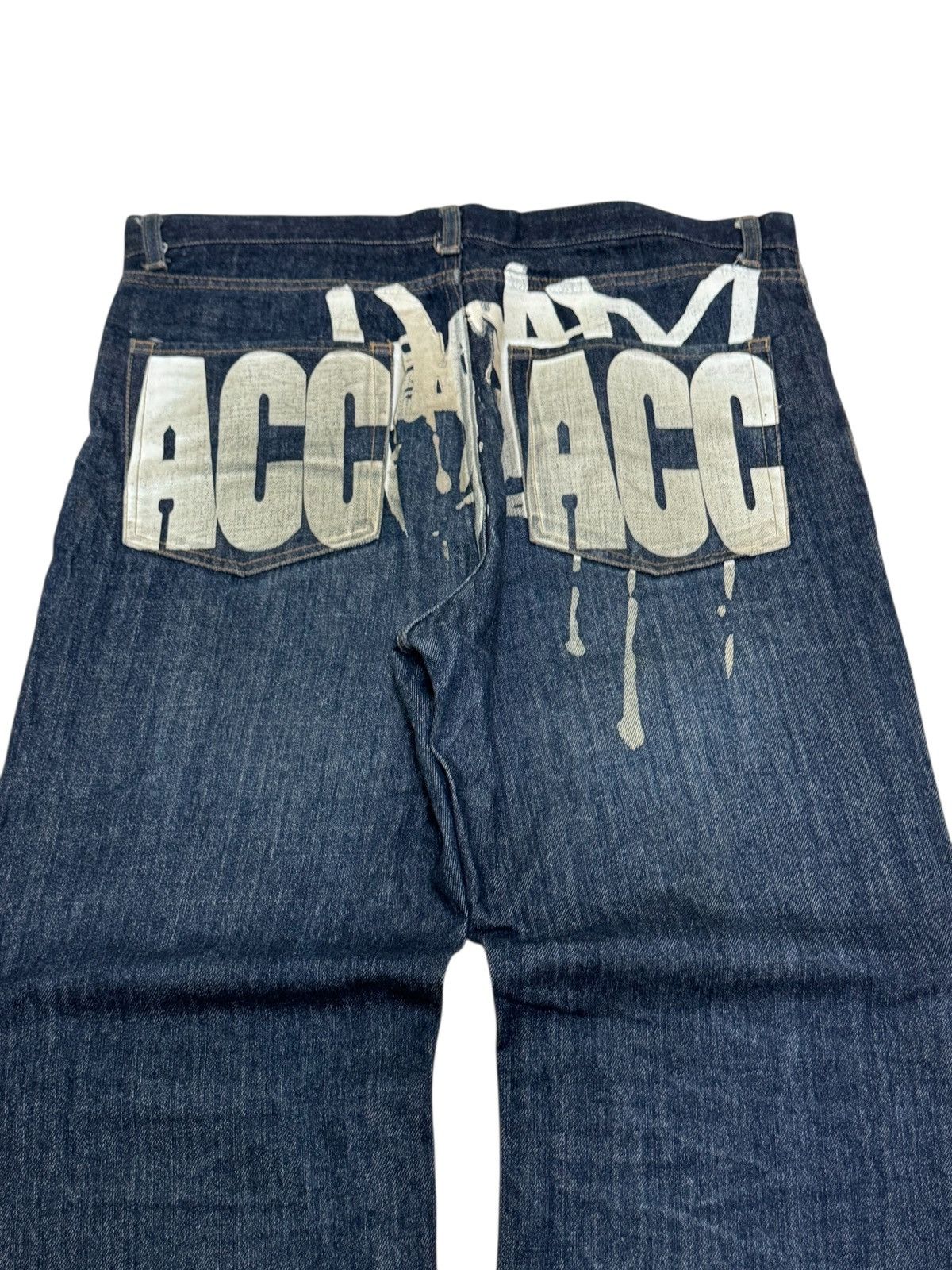 Japanese Brand ACC Asian Can Controllerz Wide Leg Denim with Back Graphic Size US 35 - 10 Thumbnail