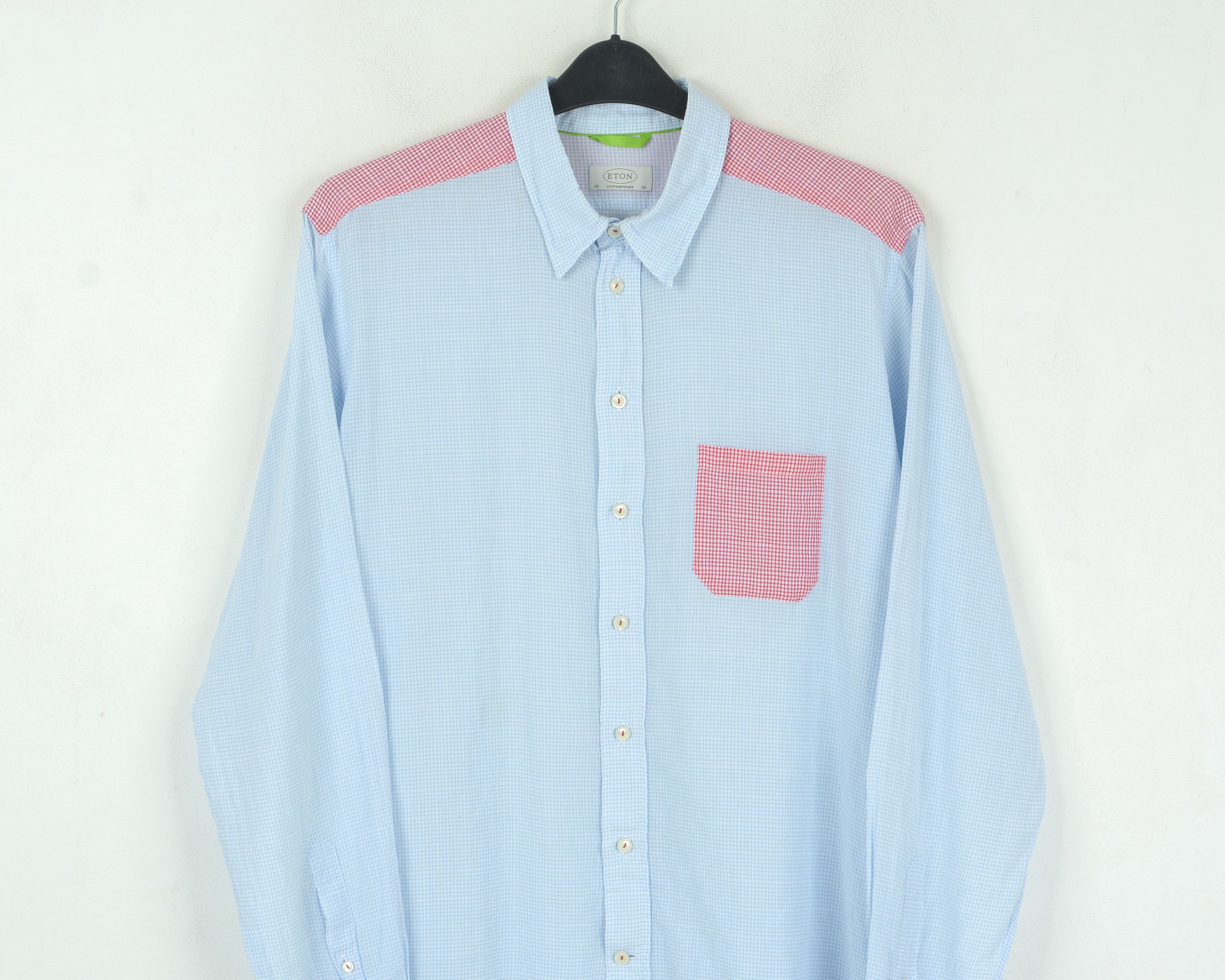 Eton Contemporary XL Shirt Check Size 43 Plaid Casual Tartan Top Size 42R - 2 Thumbnail