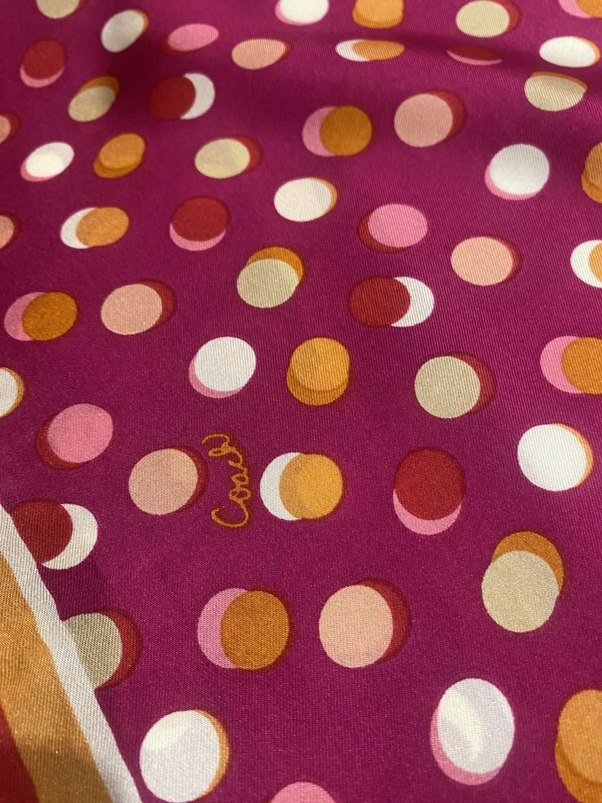 Coach Coach Silk Oblong Scarf Pink Multi Daisy Dot Print 150x25cm Size ONE SIZE - 3 Thumbnail