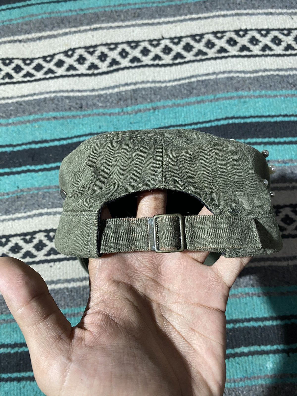 If Six Was Nine × Japanese Brand × Le Grande Bleu (L.G.B.) Y2K Unknown Green Studded Emerald Patrol Cap Size ONE SIZE - 3 Thumbnail