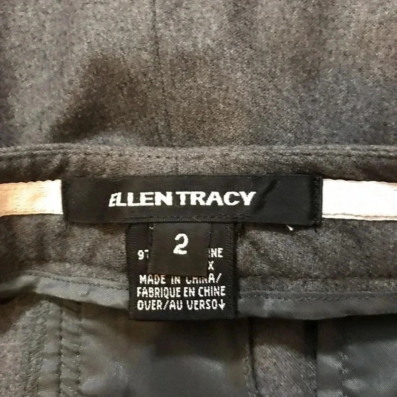 Ellen Tracy ELLEN TRACY Dress Pants SZ 2 Grey Wool Spandex Trousers Size 26" / US 2 / IT 38 - 4 Thumbnail
