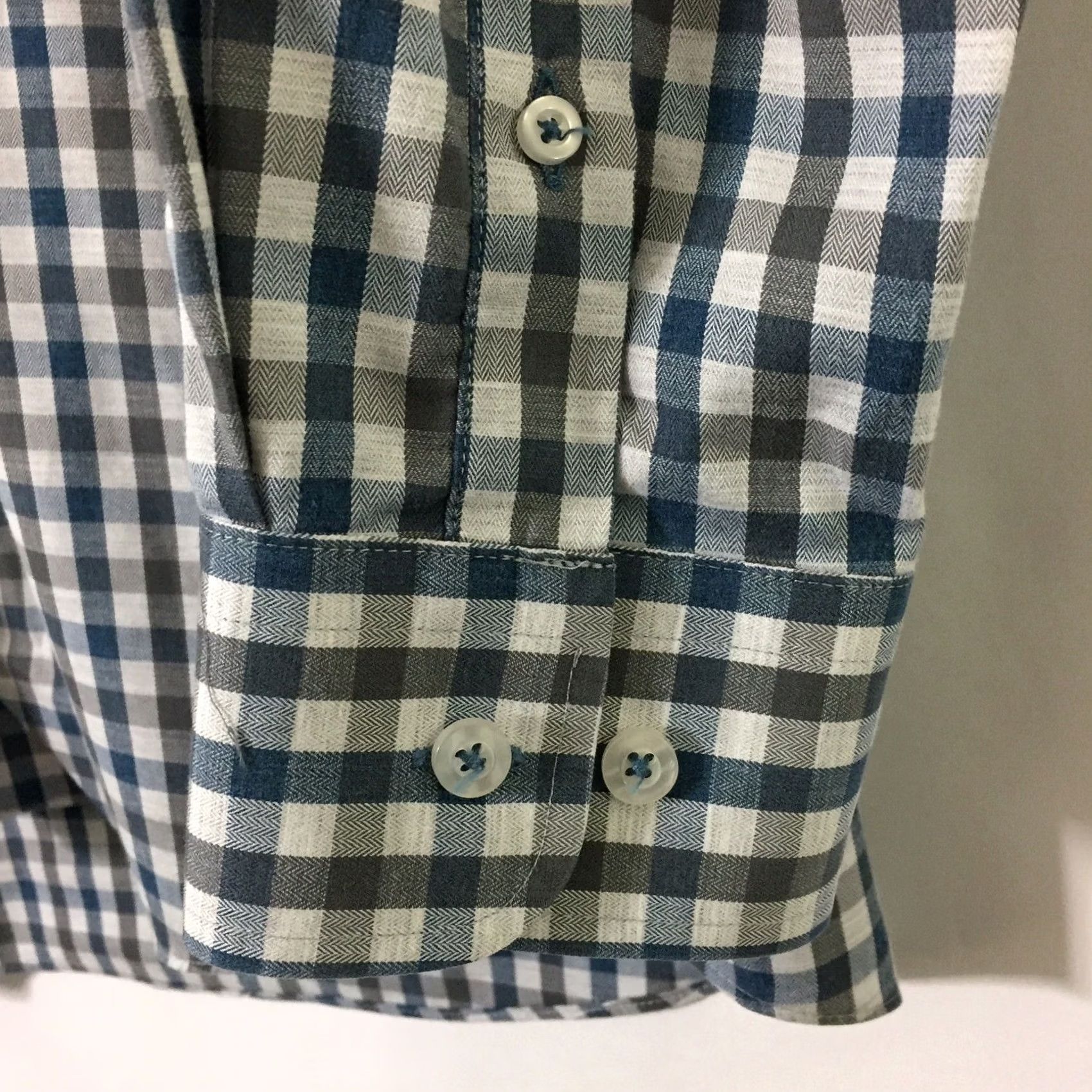 Vintage Forsyth Of Cananda Shirt Mens Large Gray Blue Check Long Sleeve Button Front Size US L / EU 52-54 / 3 - 4 Thumbnail