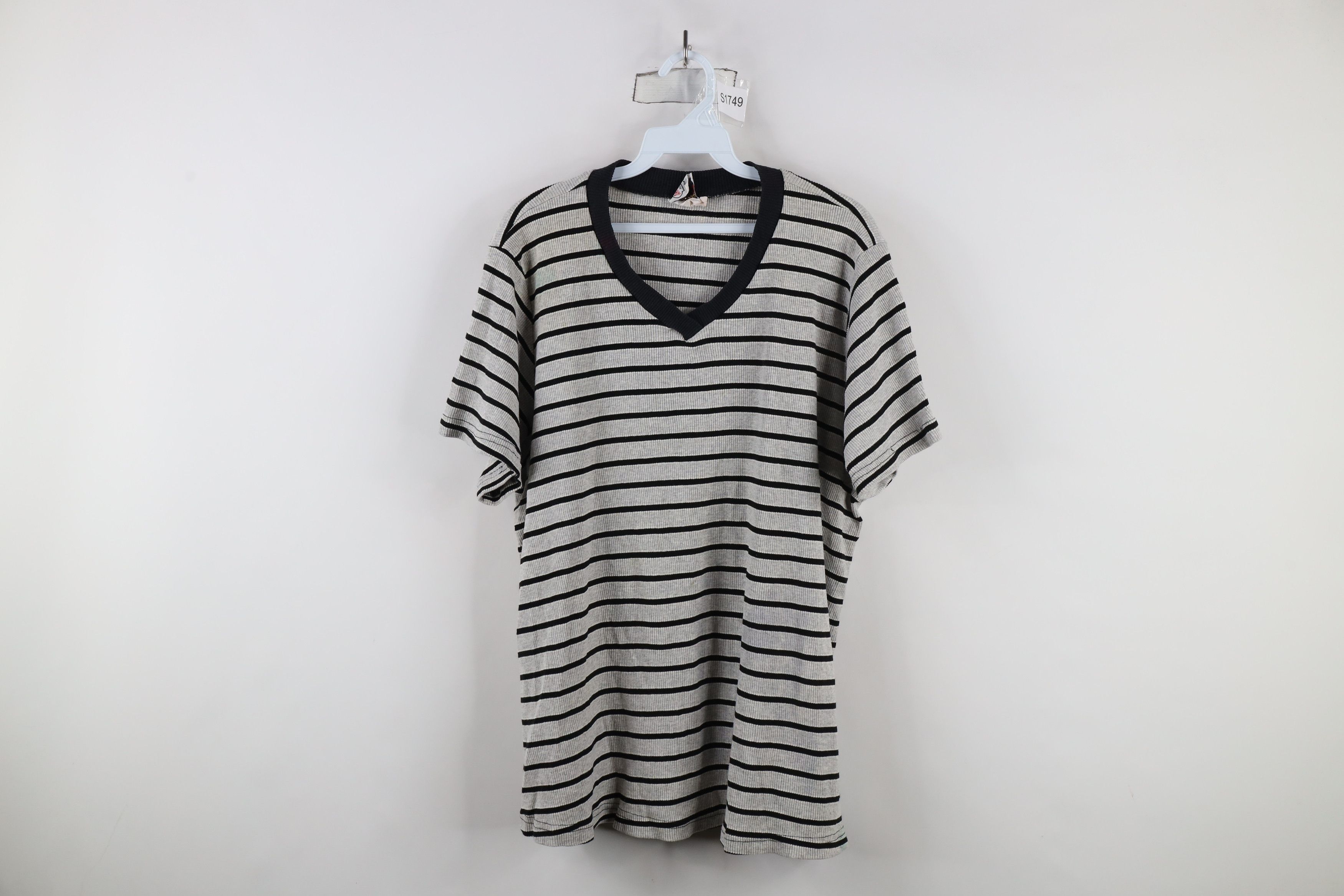 Vintage Vintage 90s Streetwear Ribbed Thermal Knit T-Shirt USA Size L / US 10 / IT 46 - 1 Thumbnail