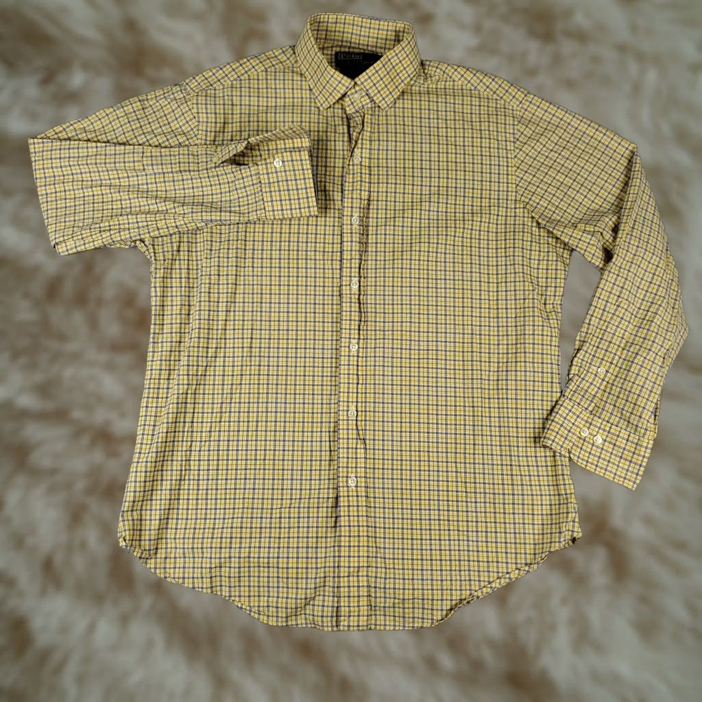 Ralph Lauren Ralph Lauren Shirt Mens 16 Yellow Plaid Dress Button Up Long Sleeve Size 42R - 1 Thumbnail