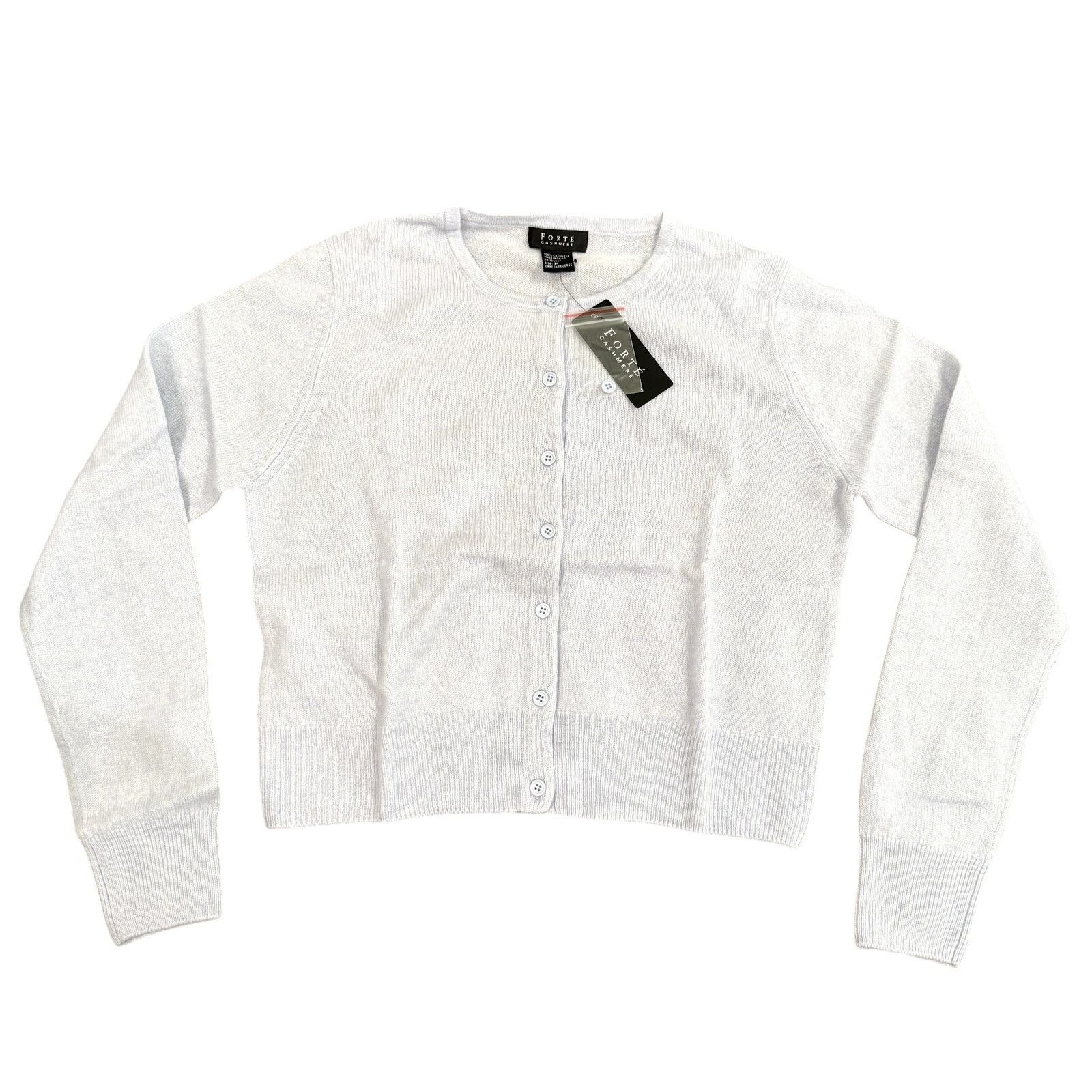 Other Forte Cashmere Cropped Buttoned Cardigan in Blue, Size M Size M / US 6-8 / IT 42-44 - 1 Thumbnail