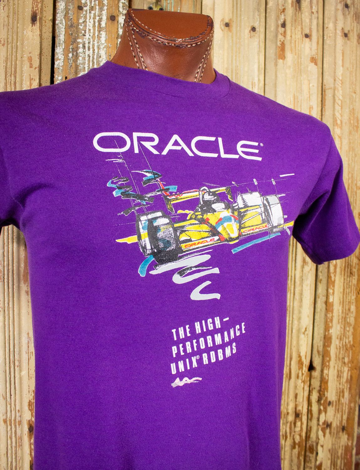 Vintage Vintage Oracle Team Unix F1 Racing Graphic T Shirt 80s Size US L / EU 52-54 / 3 - 4 Thumbnail