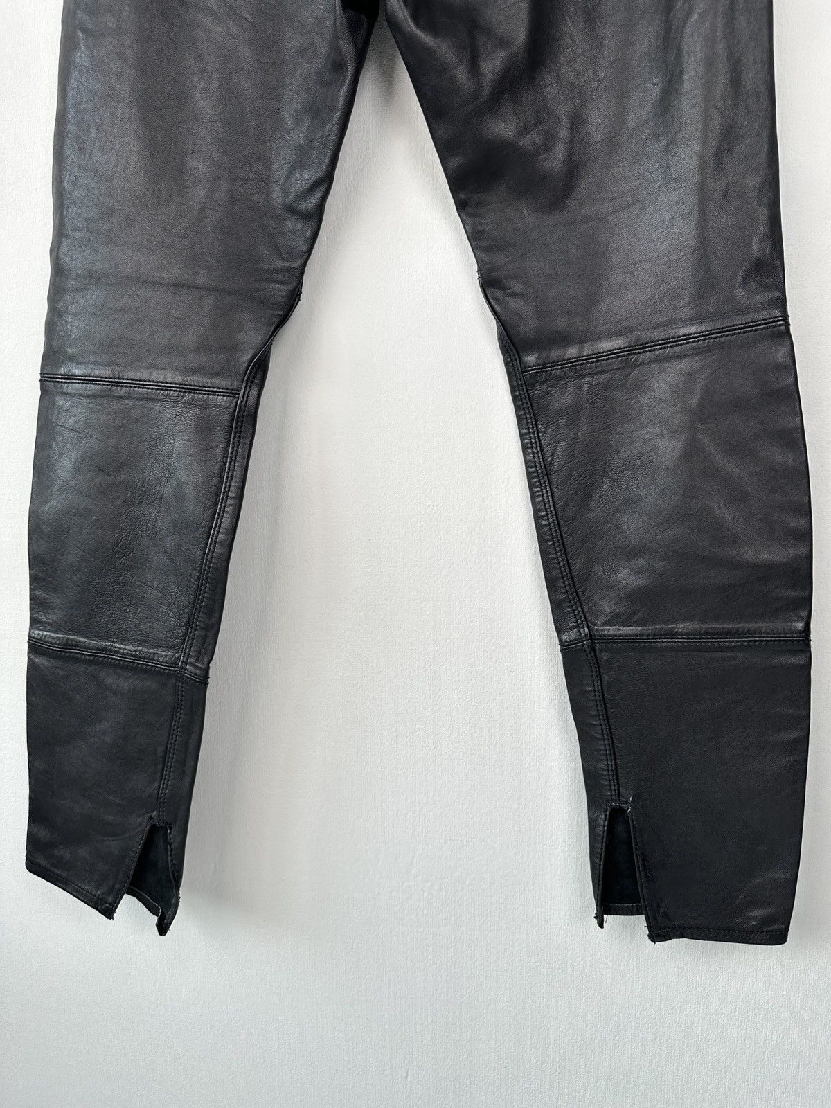 Diesel Y2K DIESEL 100% Leather Black Pants size 29 Vintage Size 29" - 12 Thumbnail