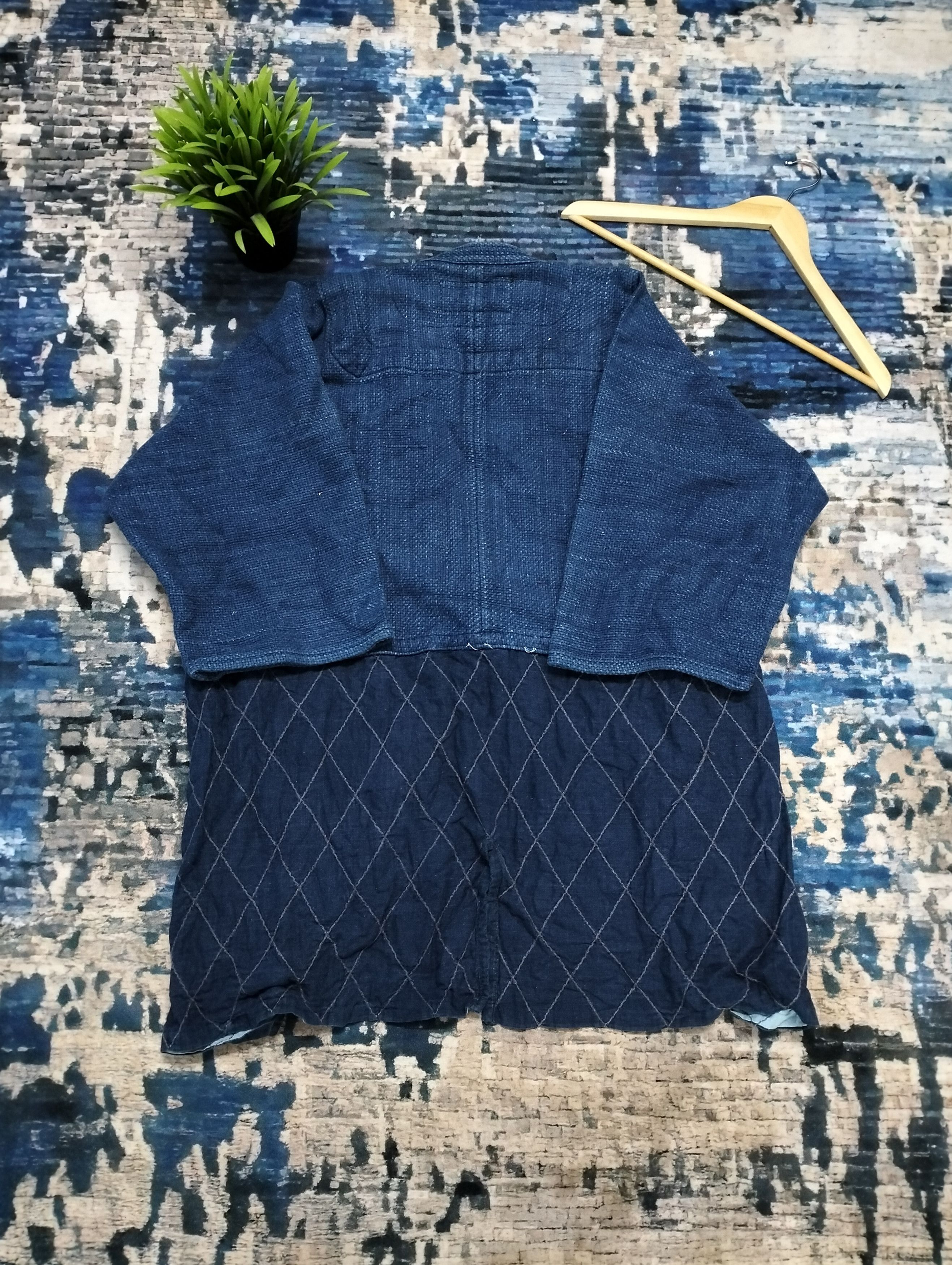 Indigo Vintage Indigo kimono Japanese Denim Kimono Size US M / EU 48-50 / 2 - 2 Thumbnail