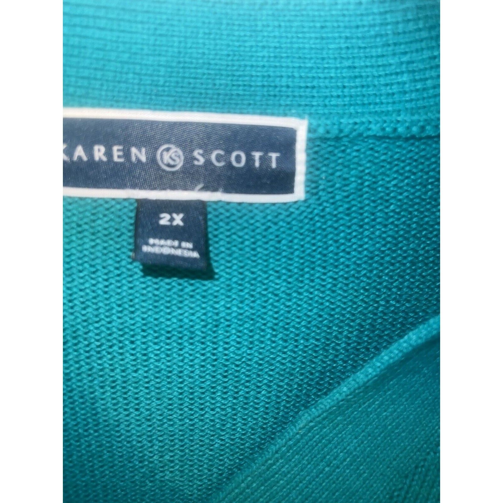 & Other Stories Karen Scott Sweater Women’s Plus Size 2XL V-Neck Green XXL Size XXL / US 16-18 / IT 52-54 - 3 Thumbnail