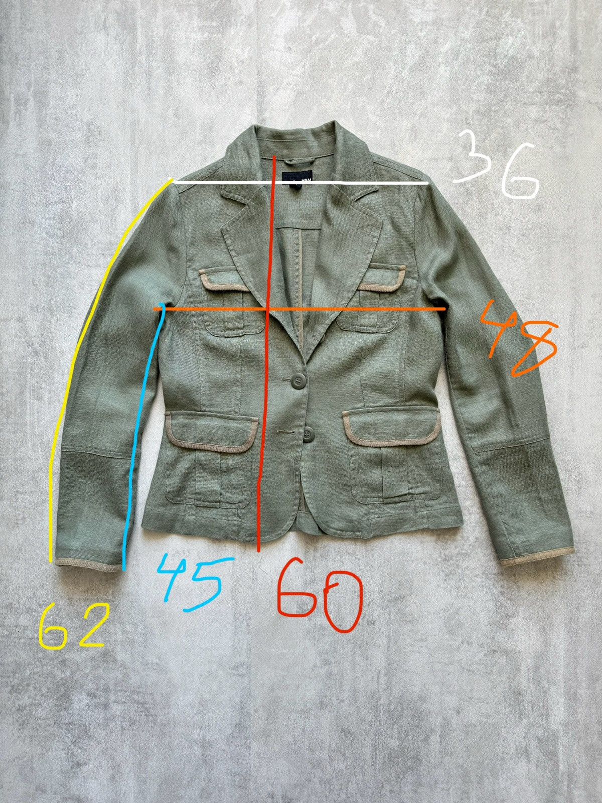 H&M × Japanese Brand H&M Linen Blazer Cargo pockets Womens size 38 Size S / US 4 / IT 40 - 8 Thumbnail