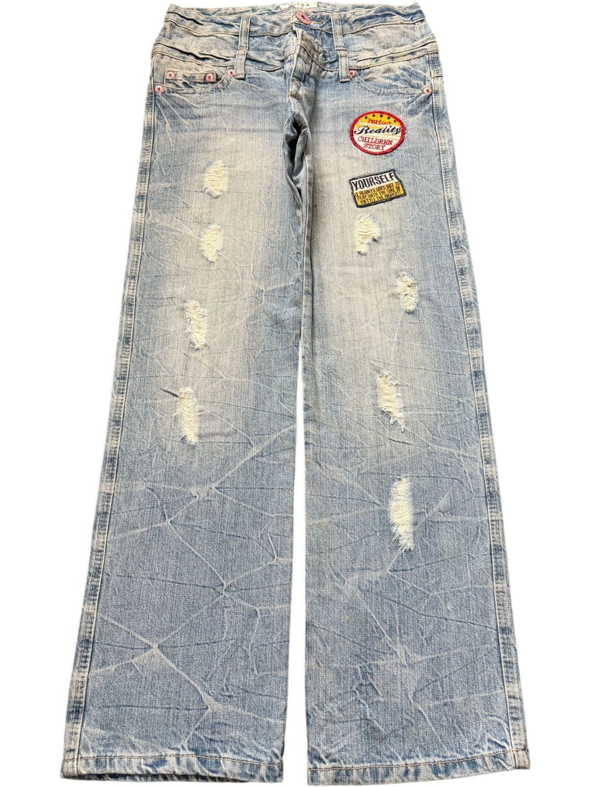 Dsquared2 Vintage Japanese Brand Double Waist Distress Loose Jeans Size 30" / US 8 / IT 44 - 1 Thumbnail