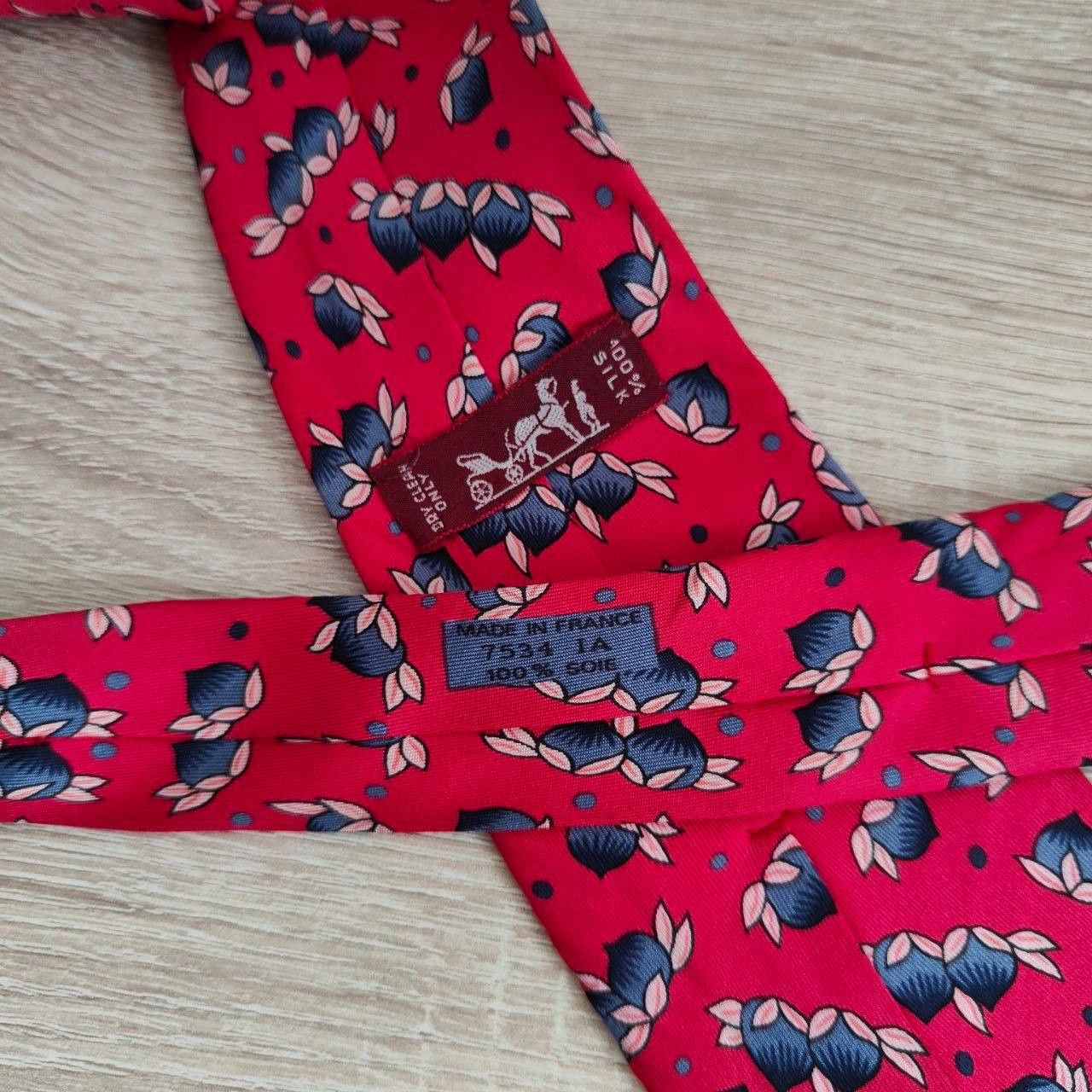 Hermes Hermes Paris Silk Tie 7534 IA Nuts Red Size ONE SIZE - 3 Thumbnail
