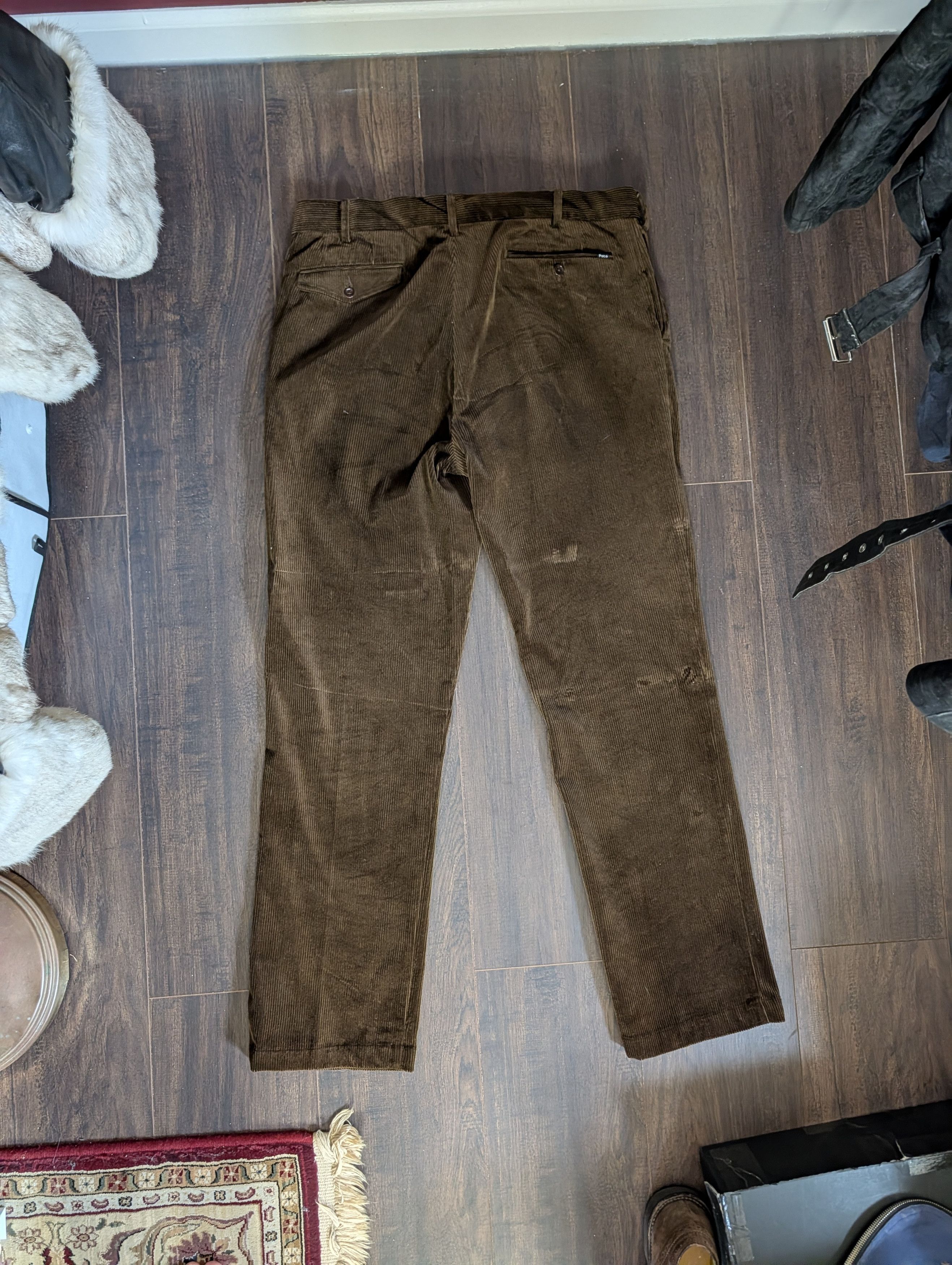 Polo Ralph Lauren Dark brown cotton corduroy Classic Fit mens pants 36x32 Size US 36 / EU 52 - 7 Thumbnail