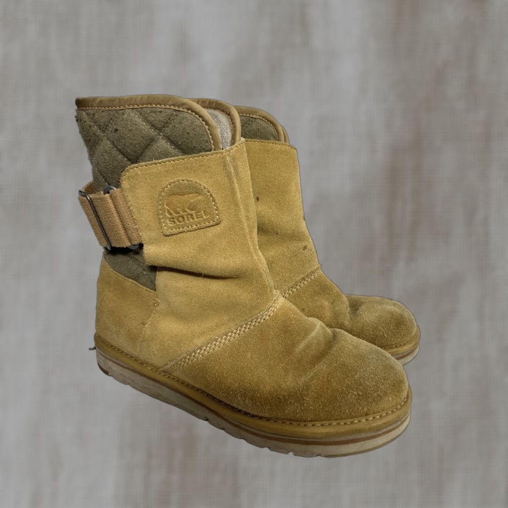 SOREL Sorel The Campus Newbie Brown Curry Suede Slip On Boot Women's Sz 7 Brown Suede Bootie Slip On UKNL2068-373 Size US 7 / IT 37 - 1 Thumbnail