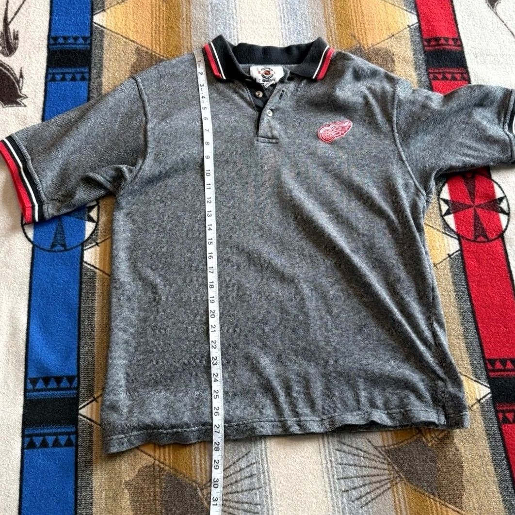 Starter VINTAGE Starter 90s Detroit Red Wings NHL Polo Shirt Large Mens Gray Size US L / EU 52-54 / 3 - 7 Thumbnail
