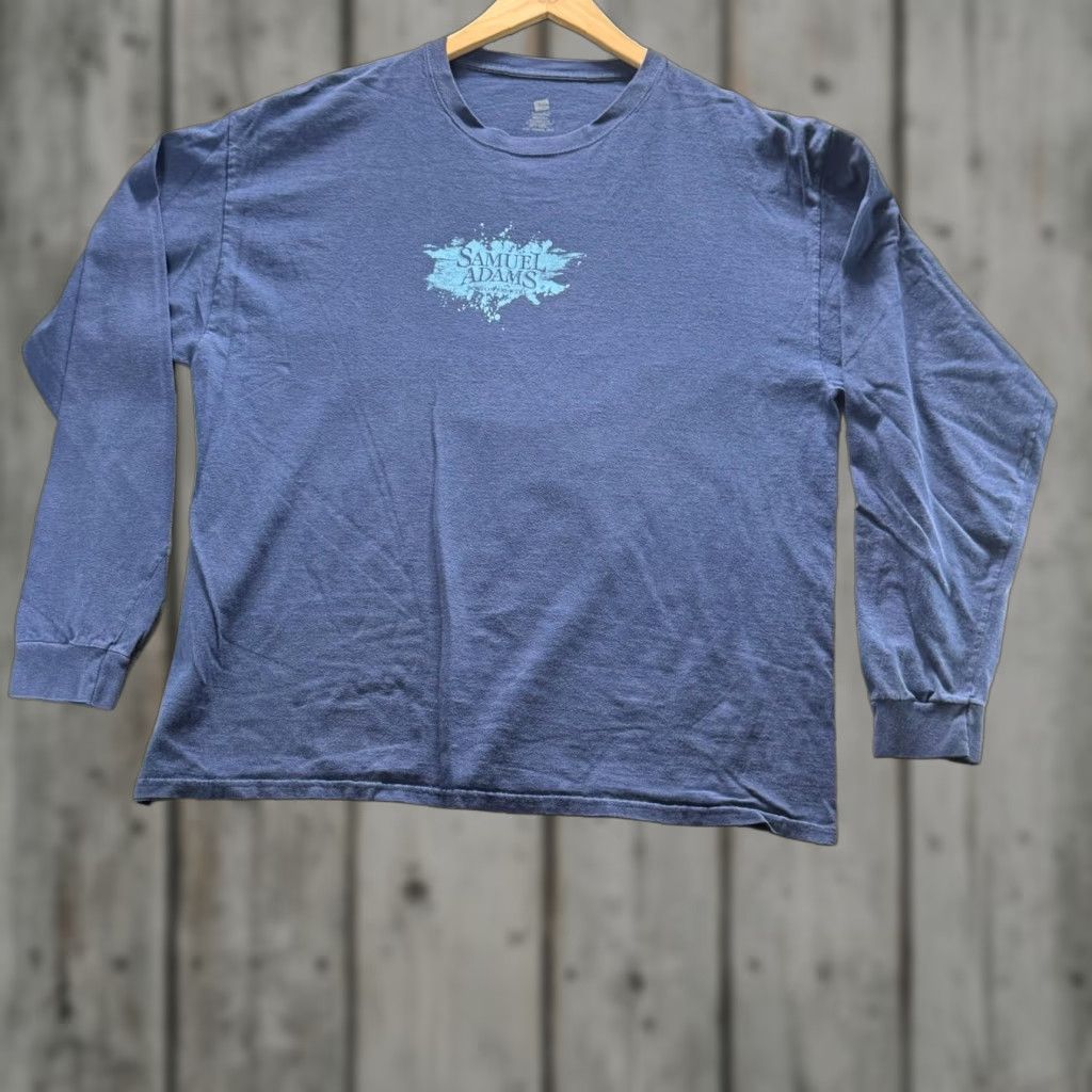 Hanes Hanes Shirt Mens 2XL Blue Samuel Adams Apres Ski Team Long Sleeve Crewneck Size US XXL / EU 58 / 5 - 1 Thumbnail