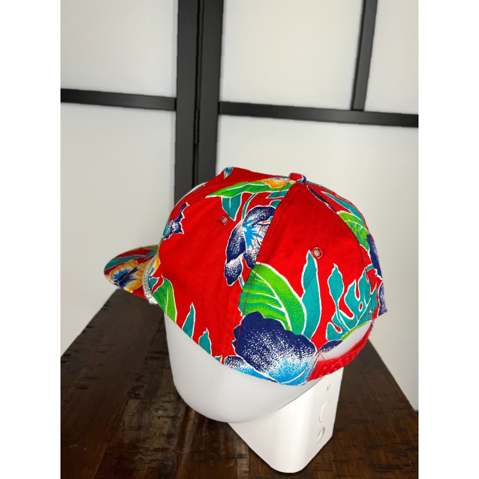 Vintage San Sun Hat Cap - Red Floral Twill Snapback Adult One Size - Men's Casual Baseball Cap - 90s Plumbing & Heating Theme Size ONE SIZE - 5 Thumbnail