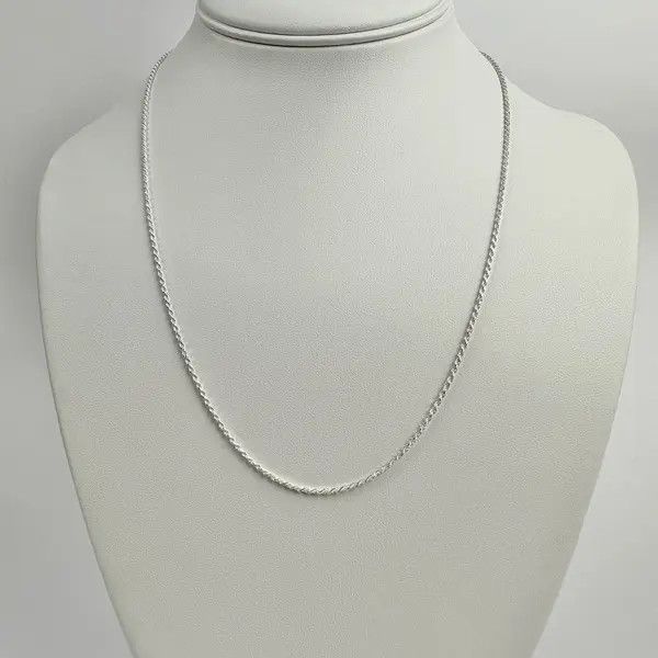 Jewelry Silver Chain Solid .925 Silver Rope Chain 1.5mm 20 Inches Size ONE SIZE - 1 Thumbnail
