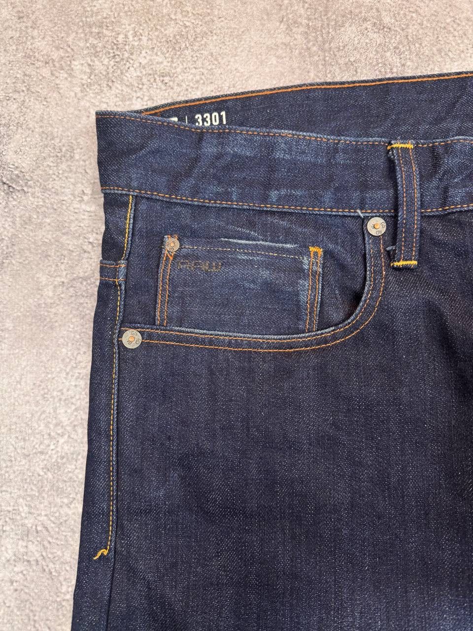 G-Star G-Star RAW Men's 3301 Tapered Jeans Denim Pants Dark Blue Size US 36 / EU 52 - 8 Thumbnail