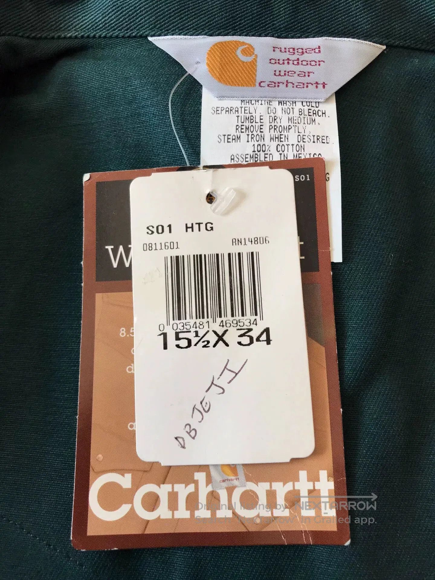 Carhartt Carhartt S01 HTG Hunter Green Western Shirt. Size US M / EU 48-50 / 2 - 8 Thumbnail