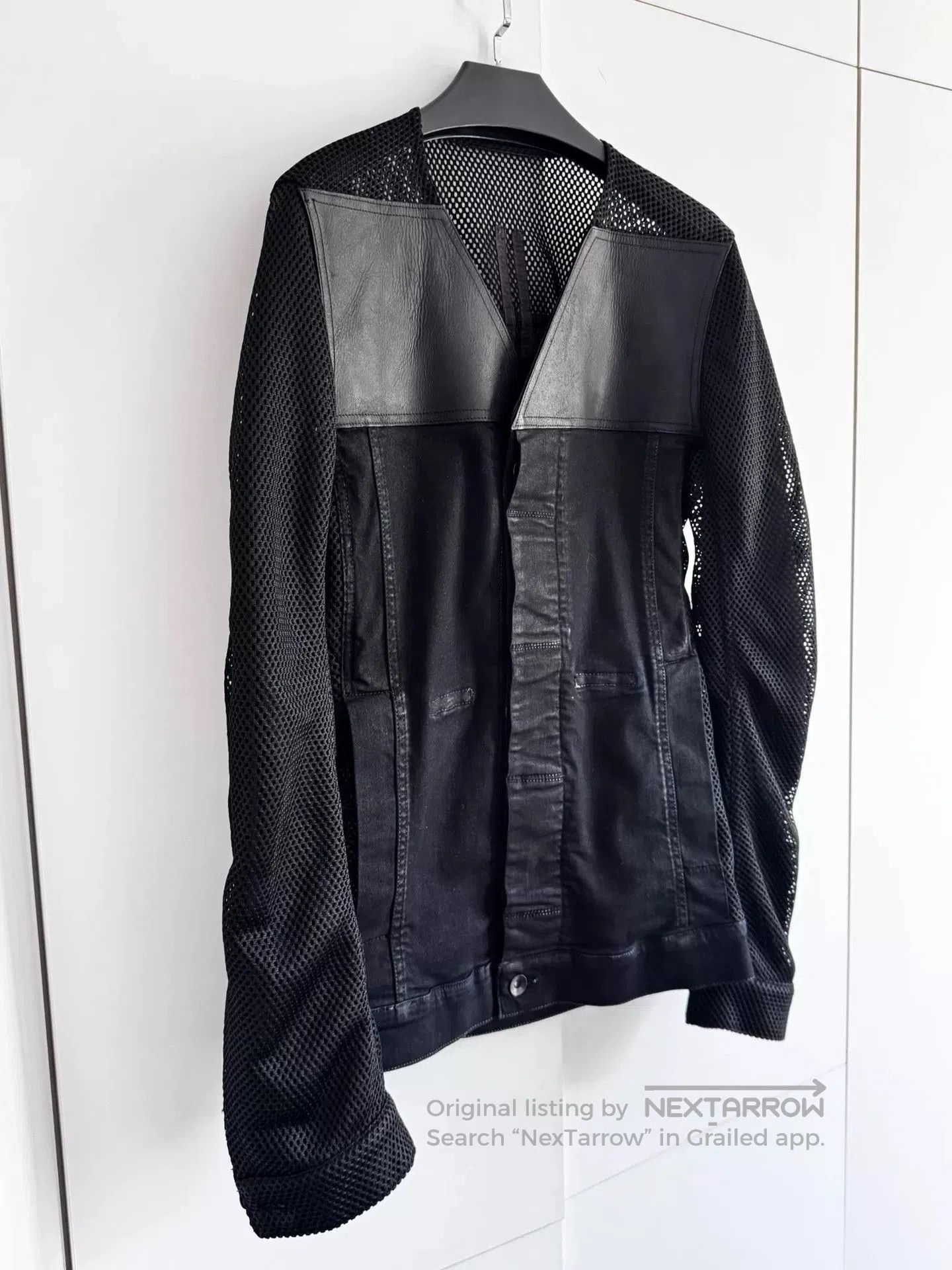 Rick Owens Rick Owens Men's Leather Panel Denim Jacket. Size US S / EU 44-46 / 1 - 3 Thumbnail