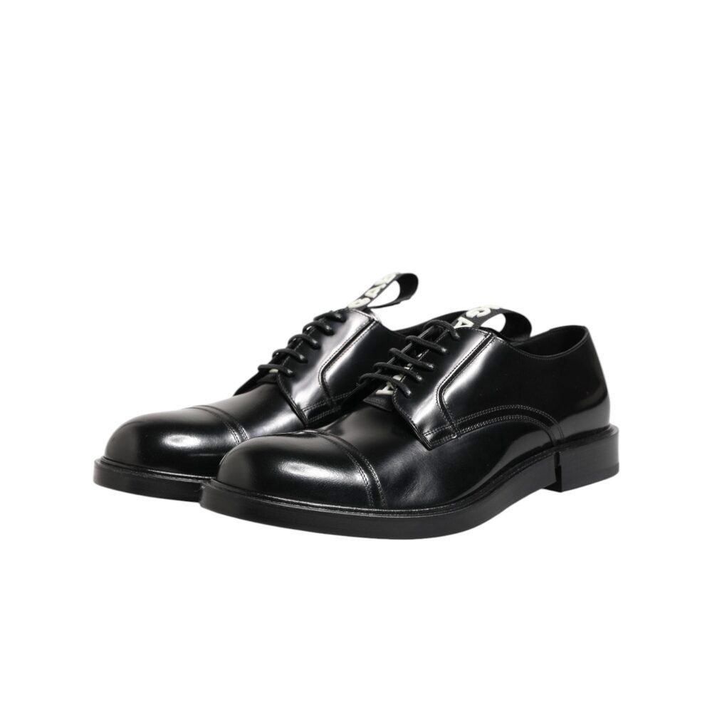 Dolce & Gabbana Dolce & Gabbana Black Leather Dress Lace Up Men Formal Shoes Size US 8 / EU 41 - 4 Thumbnail