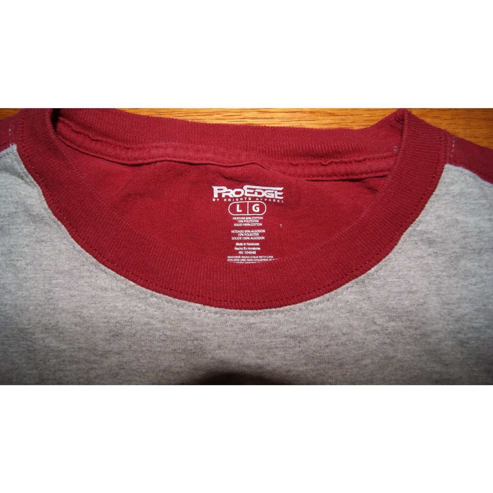 Pro Edge Indiana Hoosiers BIG LOGO Gray Crimson 2 Sided Large TShirt Size US L / EU 52-54 / 3 - 2 Thumbnail