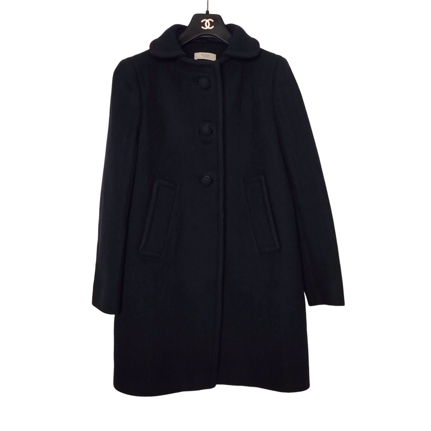 Prada Virgin Wool Coat Size 42 in Black, Women's (Size M)
