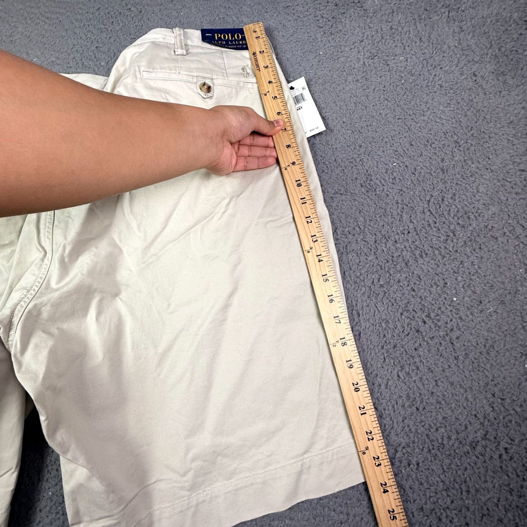 Polo Ralph Lauren Polo Ralph Lauren Shorts Mens 44 Beige Stretch Cotton Twill Chino 44T NEW Size US XXL / EU 58 / 5 - 7 Thumbnail