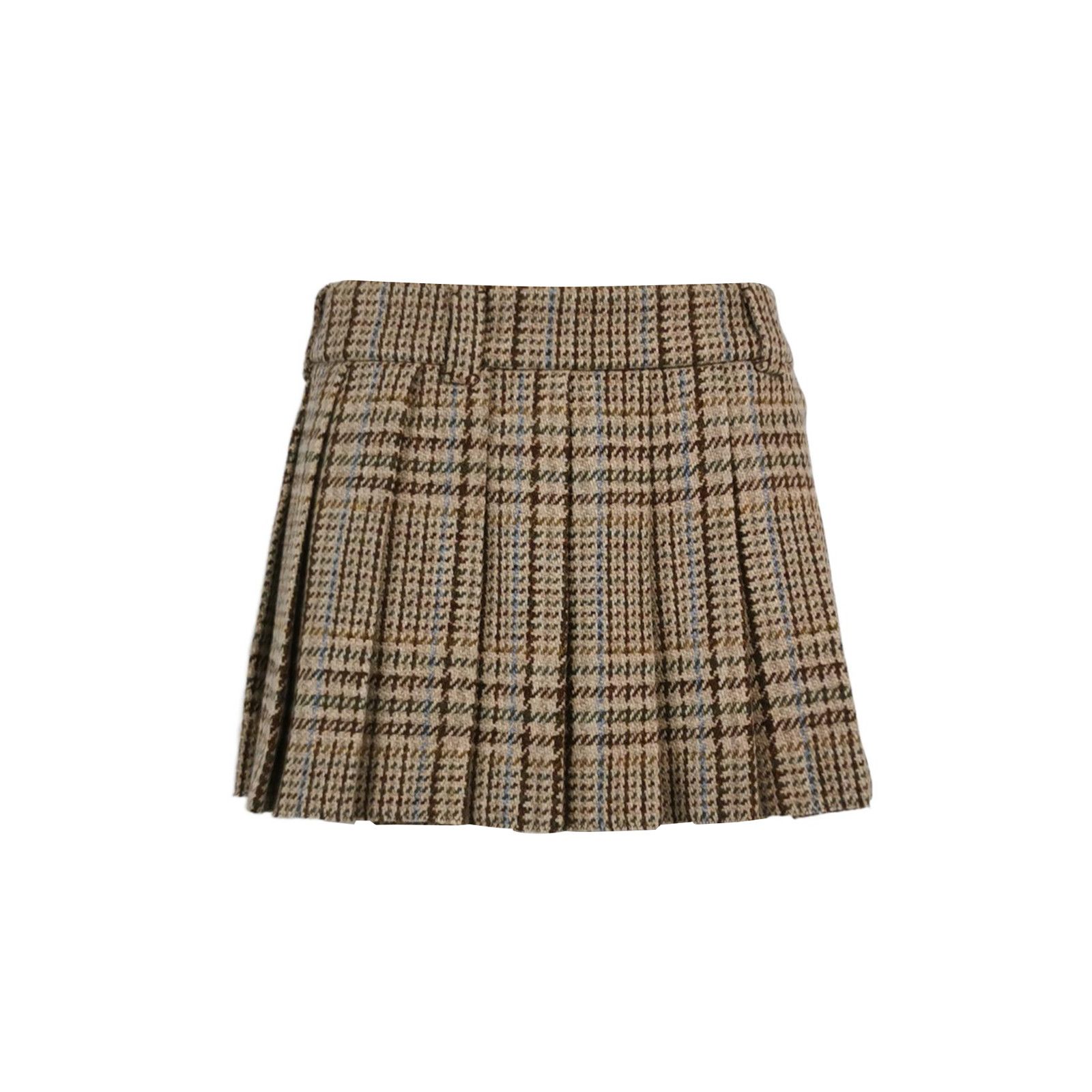 Miu Miu Miu Miu Plaid Virgin Wool Mini Skirt Size 38 Size 26" / US 2 / IT 38 - 1 Thumbnail
