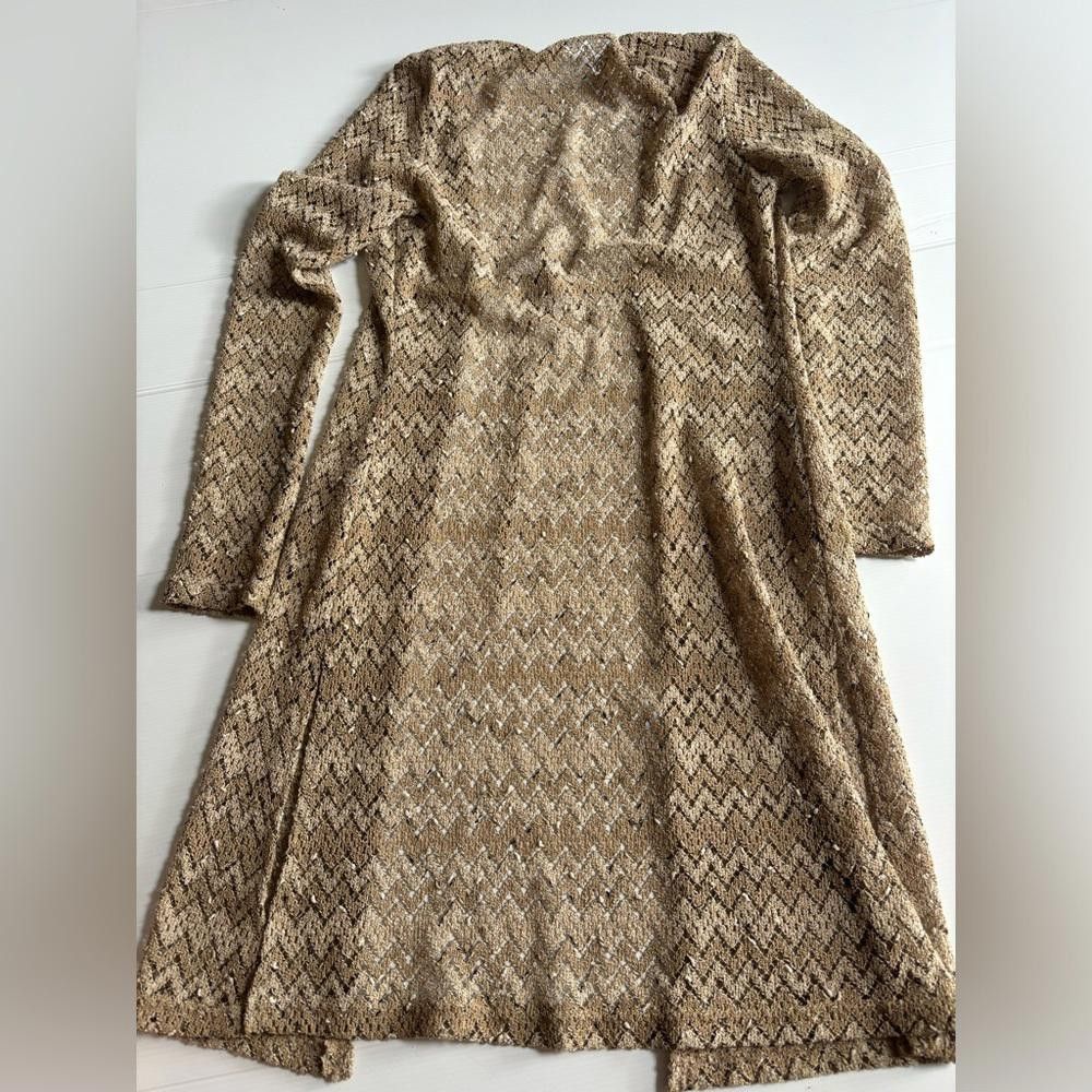 Designer Y2K Tie-Up Front Crochet chevron Vest Size M / US 6-8 / IT 42-44 - 2 Thumbnail