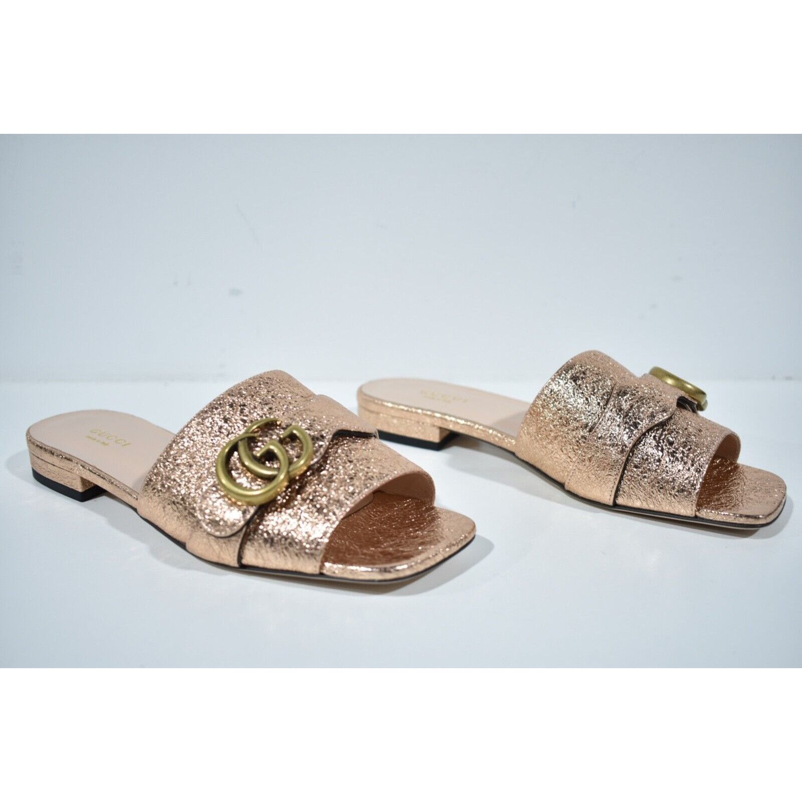 Gucci Gucci Marmont Rose Gold GG Interlocking Metal Logo Mule Size US 7.5 / IT 37.5 - 4 Thumbnail