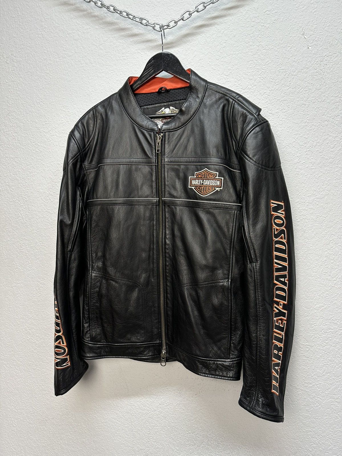 Vintage Vintage Harley-Davidson Leather Jacket Motorcycle Big Logo Size US XL / EU 56 / 4 - 7 Thumbnail
