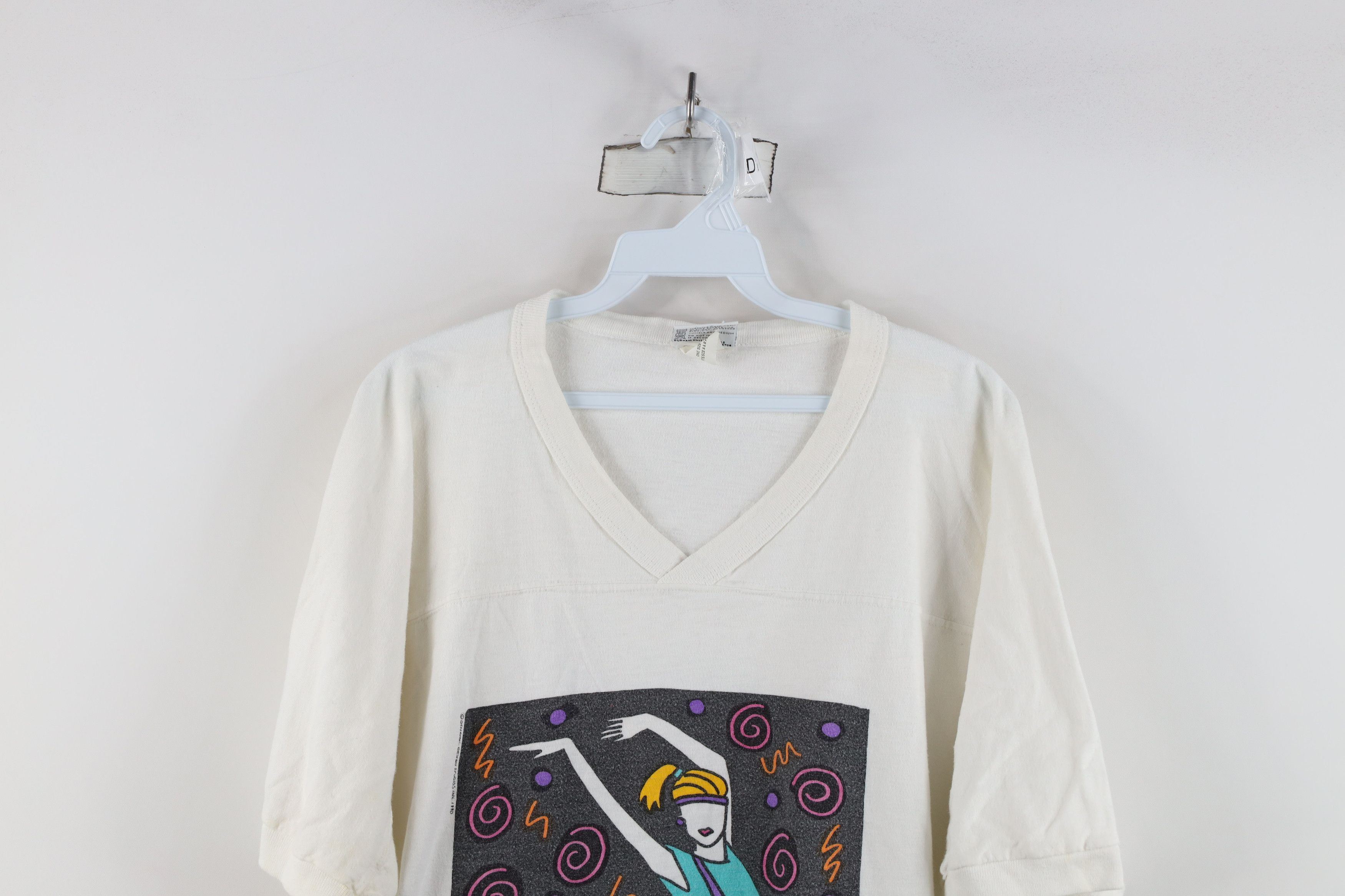 Vintage Vintage 90s Dolman Sleeve Gym Workout Jersey T-Shirt Size ONE SIZE - 2 Thumbnail