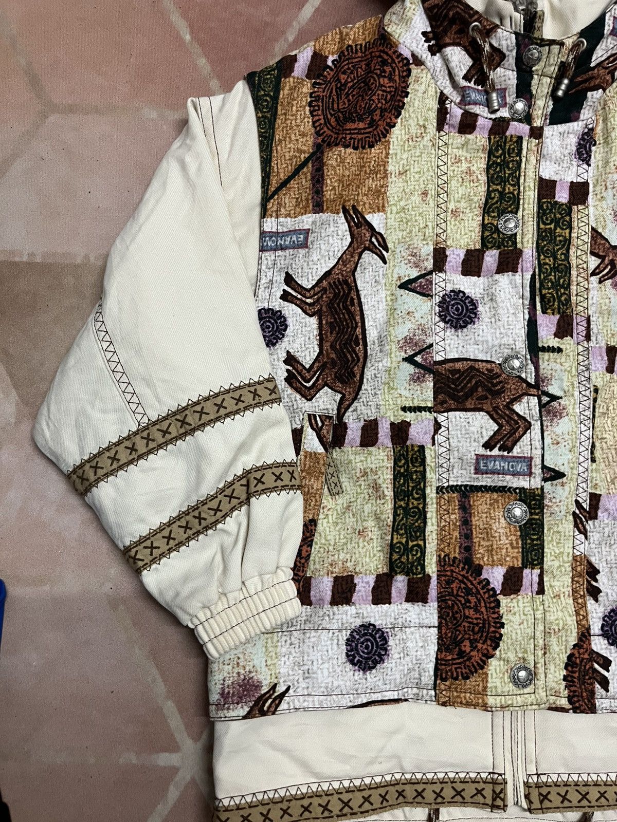 Japanese Brand 💥Vintage EVANOVA Japan Baroque Tribal Motives Size US L / EU 52-54 / 3 - 4 Thumbnail