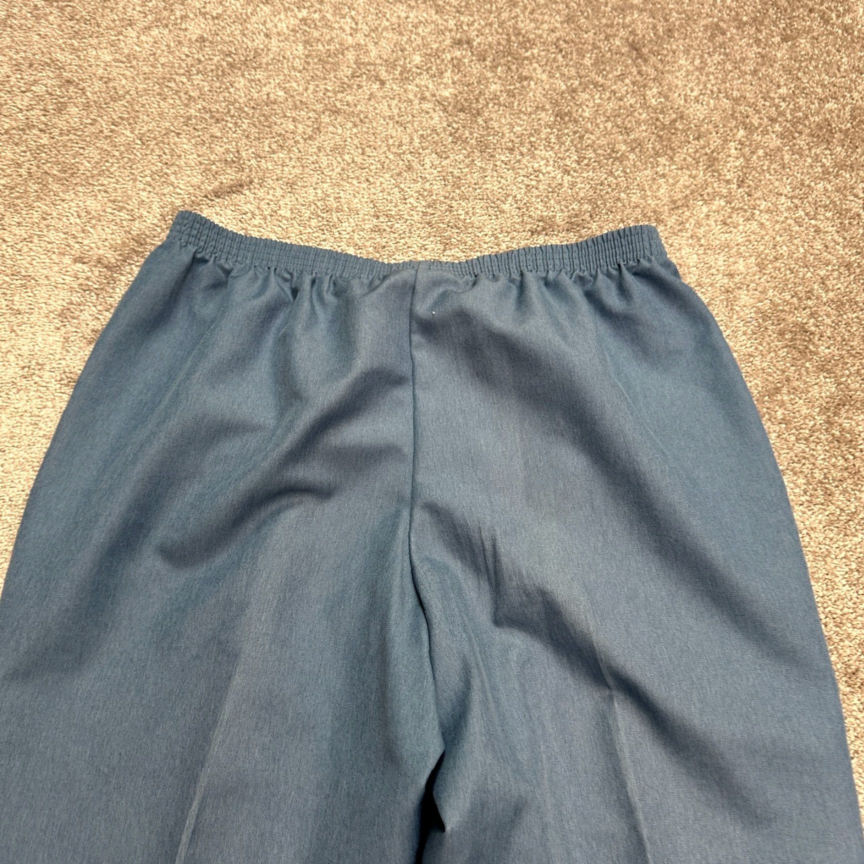 Vintage Alfred Dunner Straight Leg Pants Womens 14 Blue Elastic Waist Workwear 33x27 Size 36" / US 14 / IT 50 - 3 Thumbnail