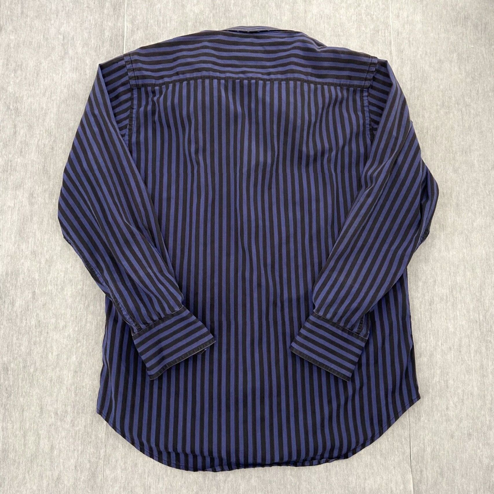 Robert Graham VINTAGE Robert Graham Button-Up Shirt Adult Medium Blue Striped Flip Cuff Long Sleeve Mens Size US M / EU 48-50 / 2 - 2 Thumbnail