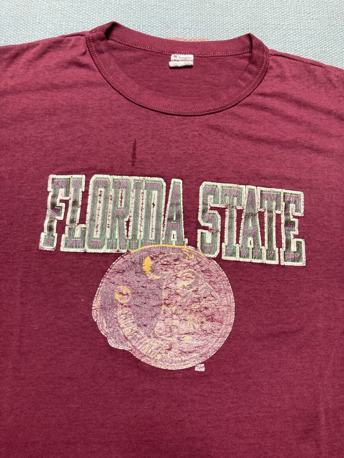 Champion × Vintage 80s t shirt FSU florida state seminoles champion faded XL Size US XL / EU 56 / 4 - 3 Thumbnail