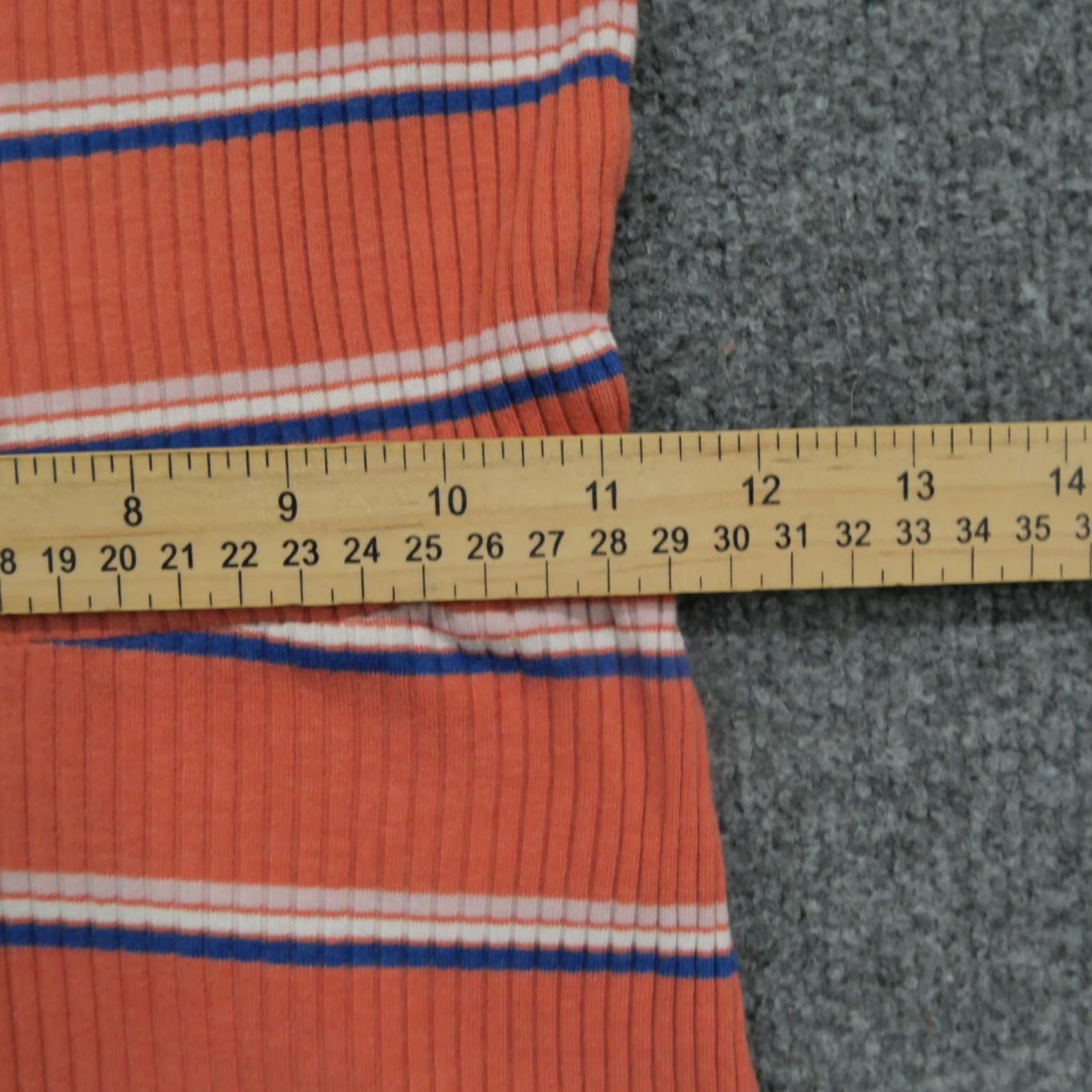 Abercrombie & Fitch Abercrombie & Fitch Dress Womens Petite Small Orange Striped Knit Short Sleeve Button Collared Size S / US 4 / IT 40 - 4 Thumbnail