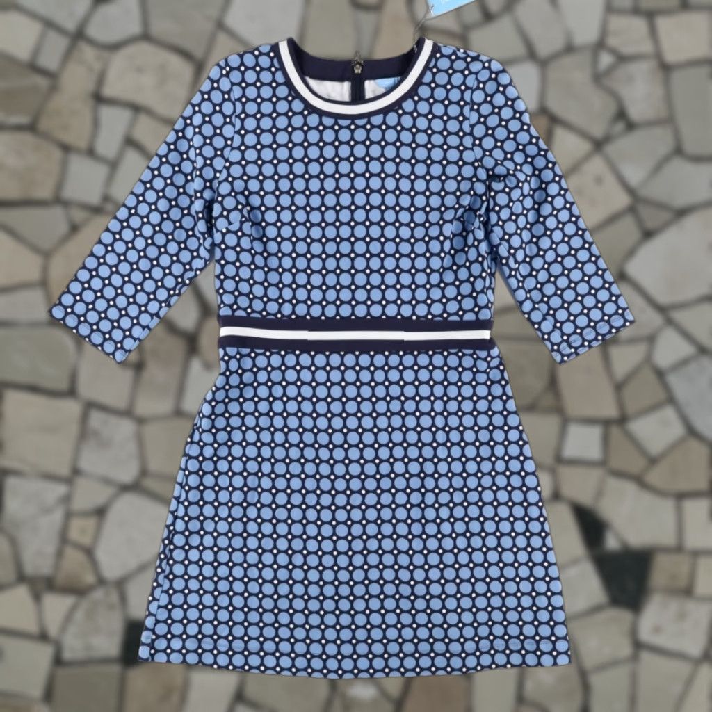 Vintage Draper James Persley Ponte Dotted 3/4 Sleeve Dress Blue Women's L - Shirt Dress Size L / US 10 / IT 46 - 1 Thumbnail