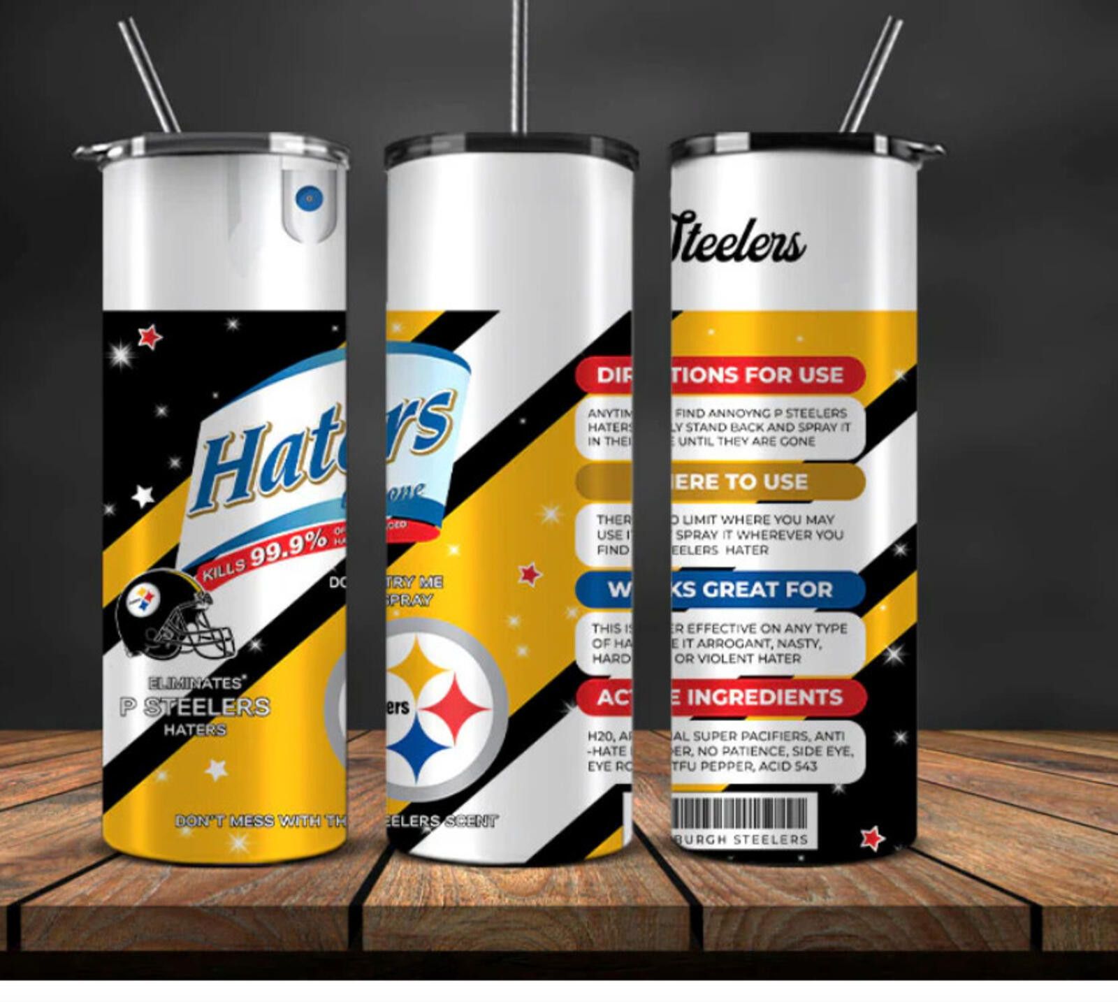 The Unbranded Brand Pittsburgh Steelers Haters Be Gone Gold Tumbler - 20 Oz Size ONE SIZE - 1 Thumbnail