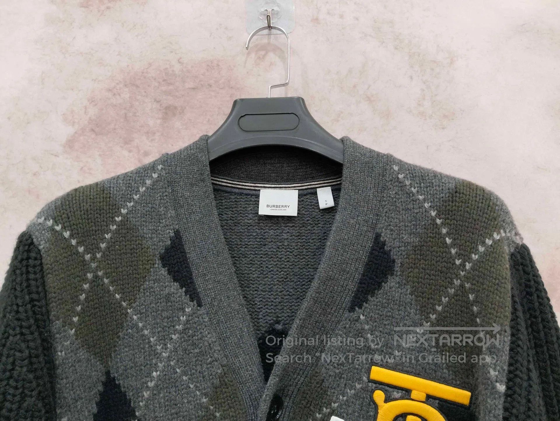 Burberry Burberry Gray Argyle Pattern Cardigan. Size US S / EU 44-46 / 1 - 3 Thumbnail