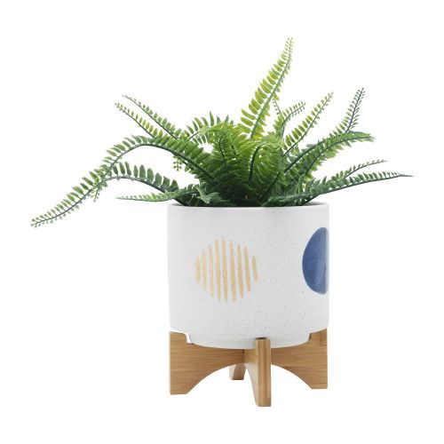 Designer × Homemade S/2 5/8" FUNKY PLANTER W/ STAND, WHITE Size US L / EU 52-54 / 3 - 3 Thumbnail