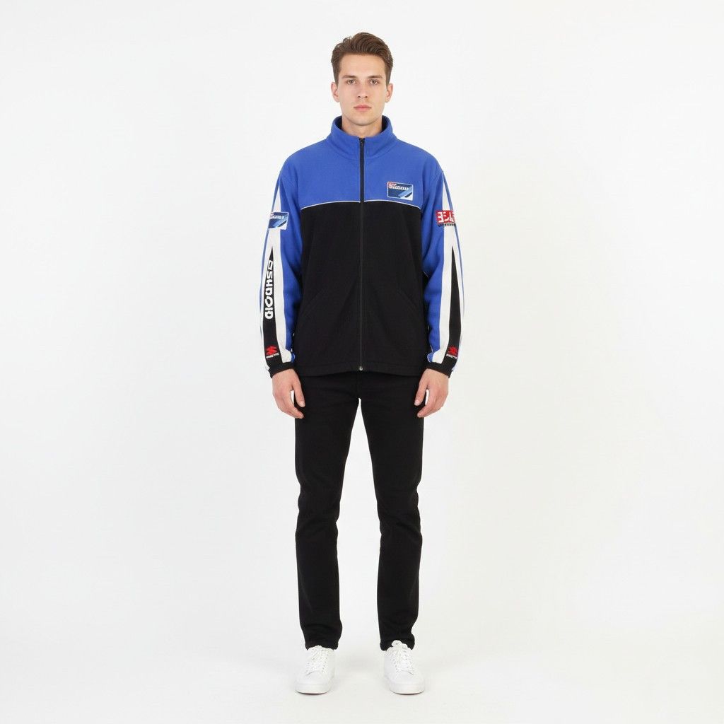 Vintage Suzuki Men XL Fleece Jacket Blue Vintage Race 0746 Size US XL / EU 56 / 4 - 1 Thumbnail