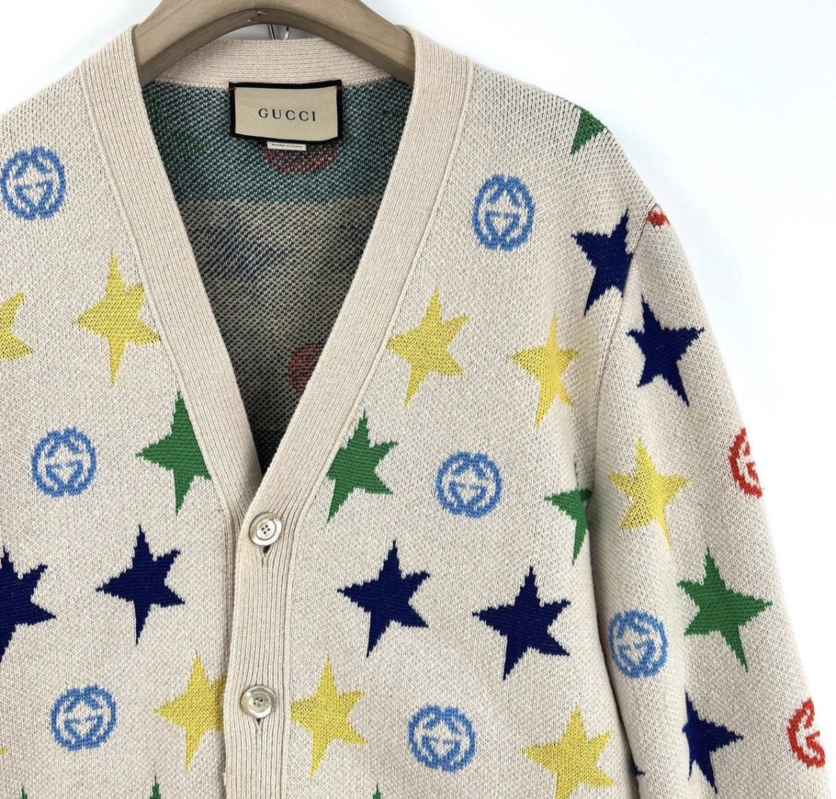 Gucci Gucci/Star Double G Monogram Knit Cardigan K12 Size XS / US 0-2 / IT 36-38 - 3 Thumbnail