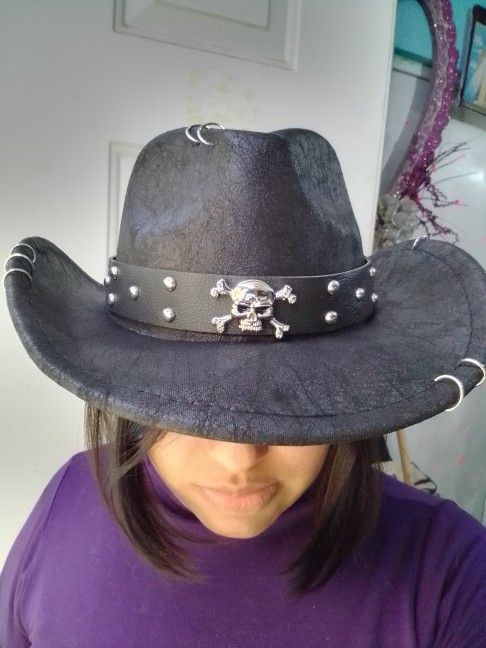 Japanese Brand × Vintage Faux Leather Vintage Western Cowboy Hat Size ONE SIZE - 5 Thumbnail