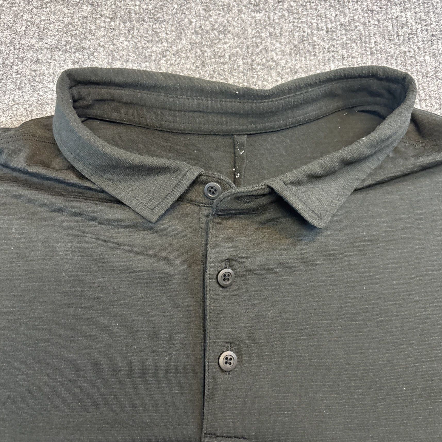 Lululemon Lululemon Evolution Polo Shirt XL Black Solid Short Sleeve Polo Shirt Mens Regular Breathable Stretch Logo Modern Vintage: No (but not include) Size US XL / EU 56 / 4 - 2 Thumbnail