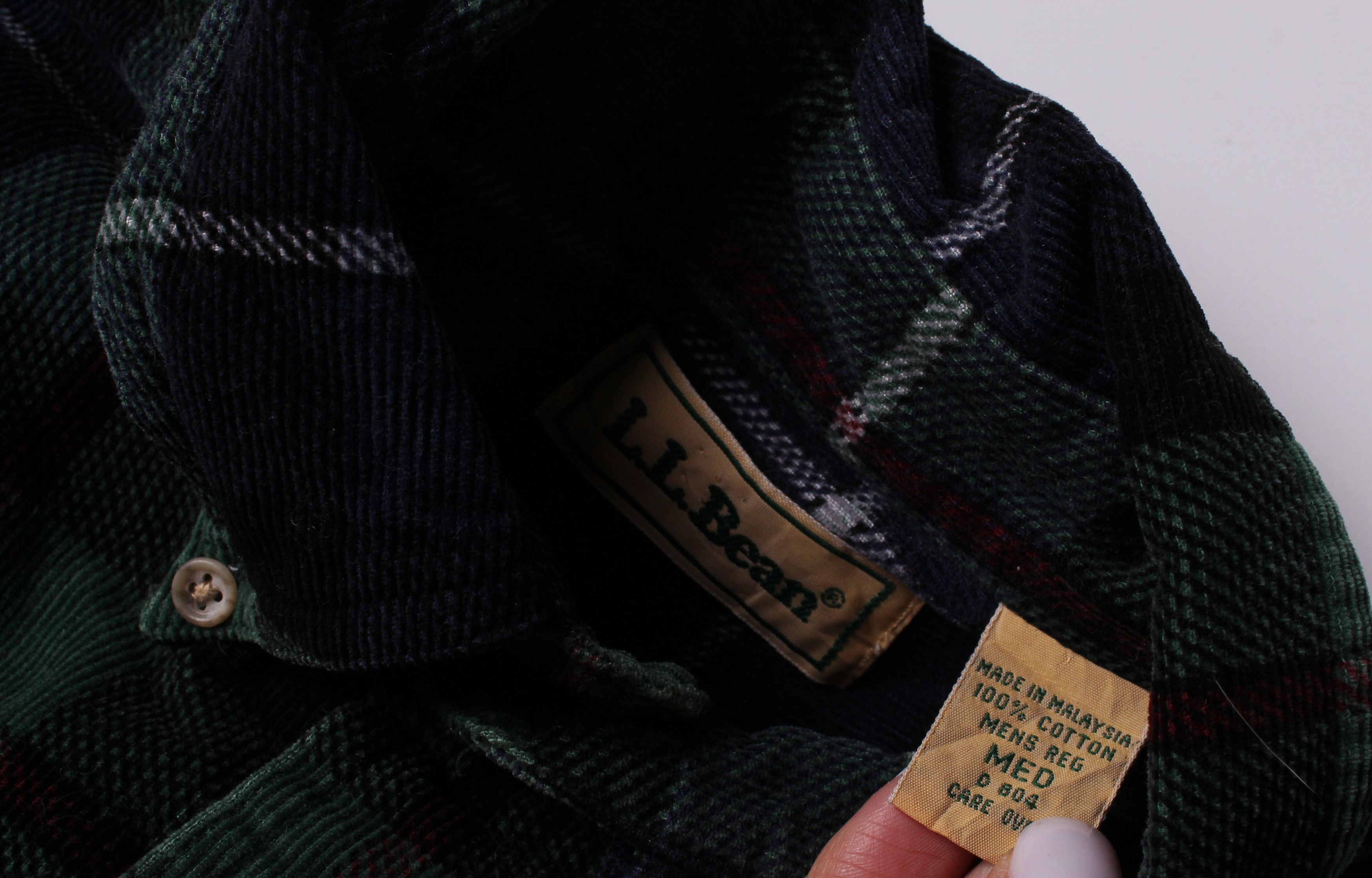 L.L. Bean × Vintage Vintage L.L. Bean Corduroy Checkered Shirt Size US M / EU 48-50 / 2 - 4 Thumbnail