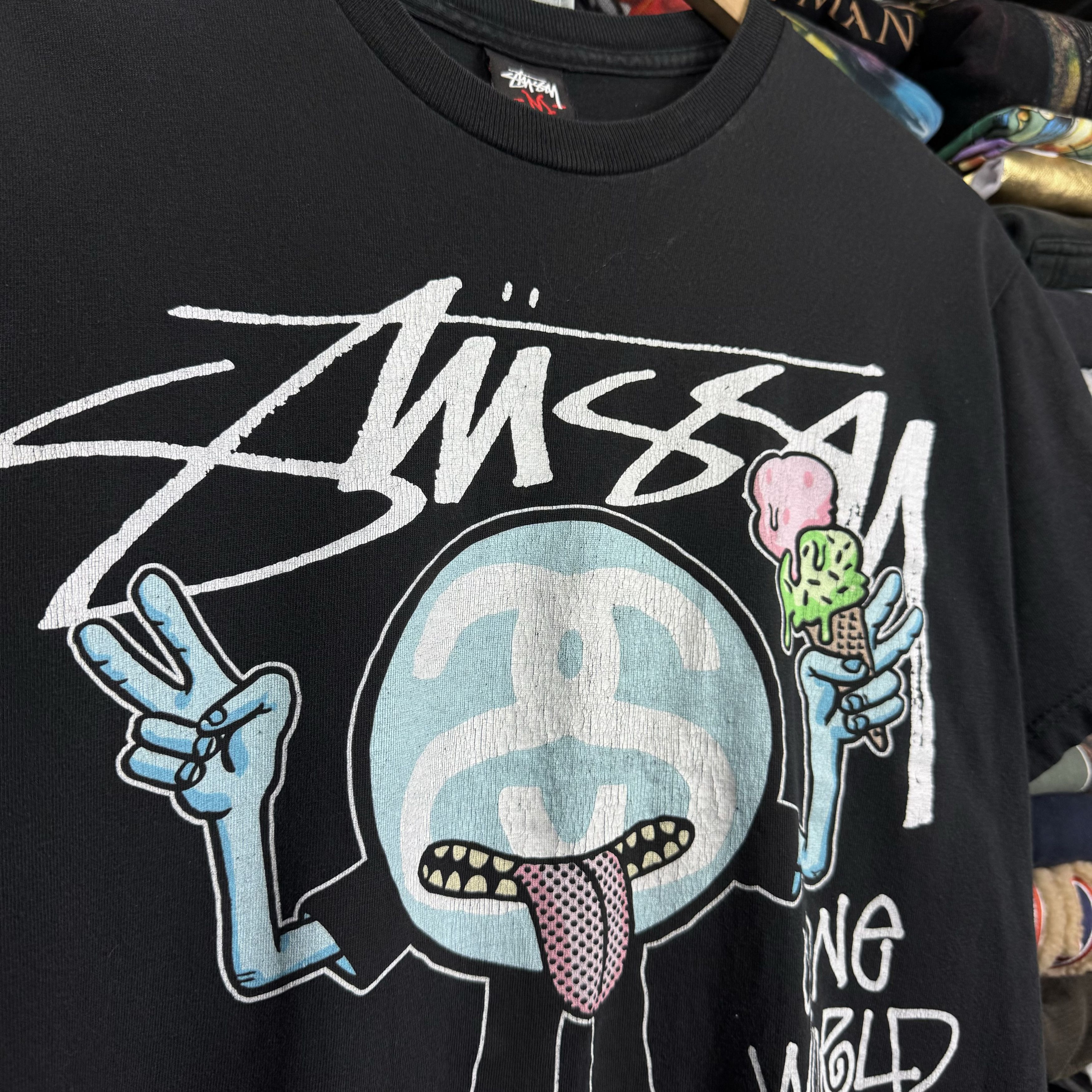 Stussy VINTAGE 2000s STUSSY ONE WORLD ONE LOVE T-SHIRT MEDIUM Size US M / EU 48-50 / 2 - 3 Thumbnail